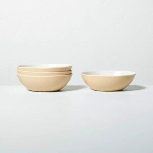 23oz Tonal Melamine Bamboo Bowls 4pk - Hearth & Hand Magnolia - Natural Cream